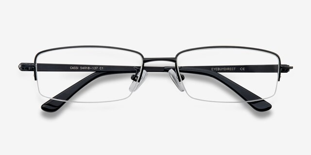 Cassi Black MetalEyeglass Frames from EyeBuyDirect, Closed View