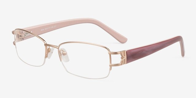 Allie Golden MetalEyeglass Frames from EyeBuyDirect, Angle View