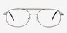 Branson Gunmetal MetalEyeglass Frames from EyeBuyDirect, Front View