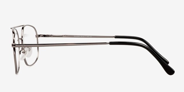 Branson Gunmetal MetalEyeglass Frames from EyeBuyDirect, Side View