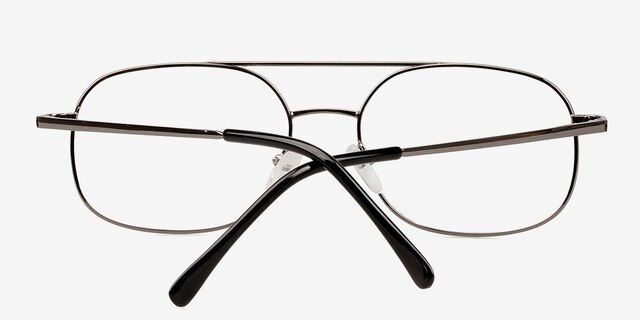 Branson Gunmetal MetalEyeglass Frames from EyeBuyDirect, Closed View