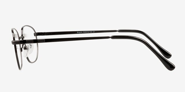 Braylin Black MetalEyeglass Frames from EyeBuyDirect, Side View