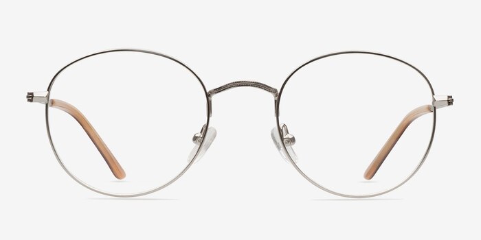 Cupertino Silver Metal Eyeglass Frames from EyeBuyDirect