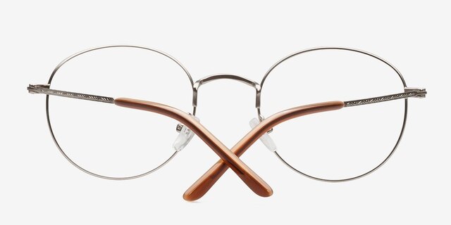 Cupertino Silver MetalEyeglass Frames from EyeBuyDirect, Closed View