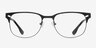 Merrion Black MetalEyeglass Frames from EyeBuyDirect, Front View