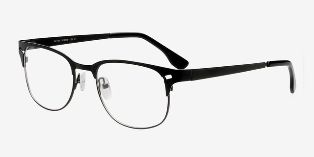 Merrion Black MetalEyeglass Frames from EyeBuyDirect, Angle View