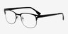 Merrion Black MetalEyeglass Frames from EyeBuyDirect, Angle View