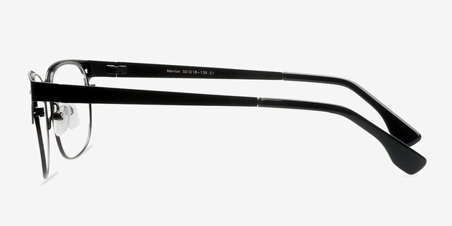 Merrion Black MetalEyeglass Frames from EyeBuyDirect, Side View