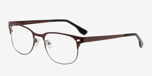 Merrion Coffee MetalEyeglass Frames from EyeBuyDirect, Angle View