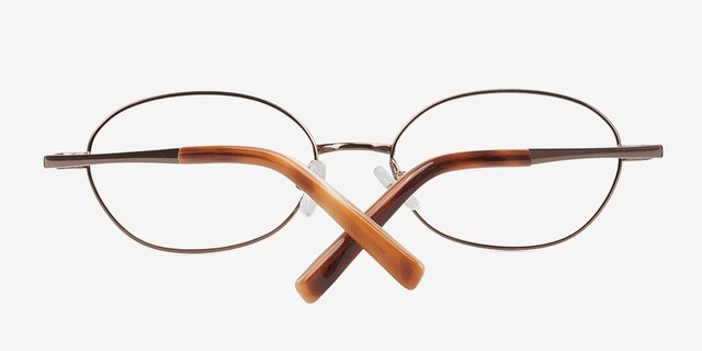 Fremont Brown MetalEyeglass Frames from EyeBuyDirect, Closed View