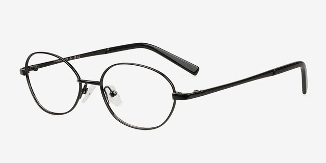 Fremont Black MetalEyeglass Frames from EyeBuyDirect, Angle View