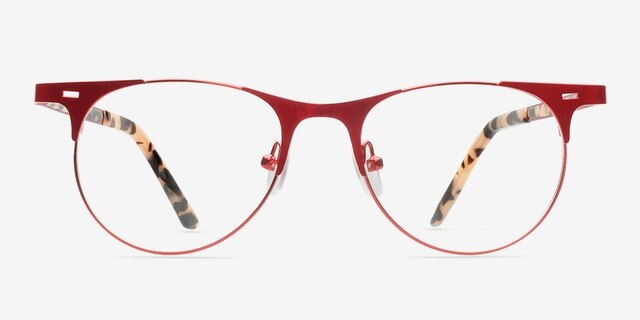 Amy Red MetalEyeglass Frames from EyeBuyDirect, Front View