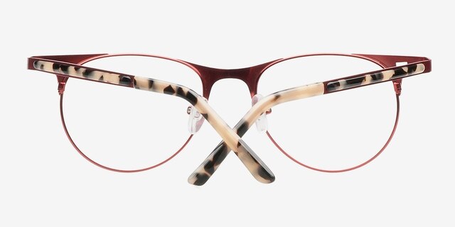 Amy Red MetalEyeglass Frames from EyeBuyDirect, Closed View