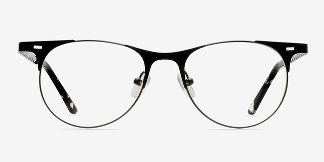 Amy Black MetalEyeglass Frames from EyeBuyDirect, Front View