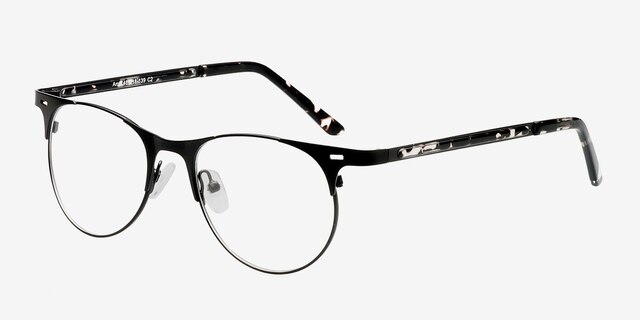 Amy Black MetalEyeglass Frames from EyeBuyDirect, Angle View