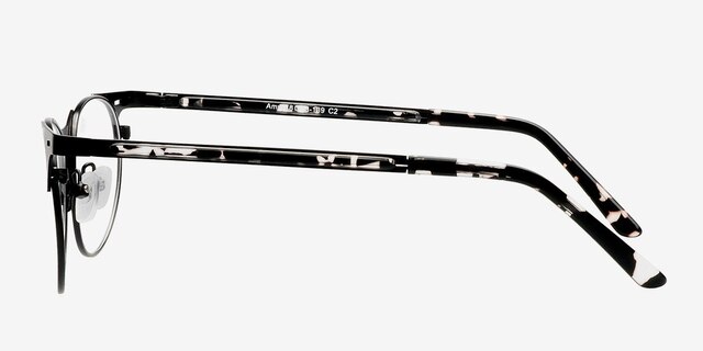 Amy Black MetalEyeglass Frames from EyeBuyDirect, Side View