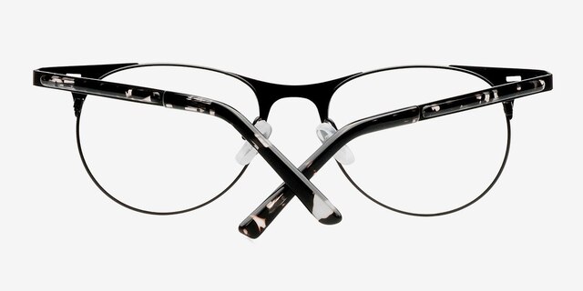 Amy Black MetalEyeglass Frames from EyeBuyDirect, Closed View