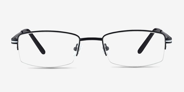 Brian Noir MétalMontures de lunettes de vue d'EyeBuyDirect, Vue de Face