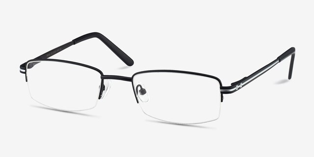 Brian Noir MétalMontures de lunettes de vue d'EyeBuyDirect, Vue d'Angle