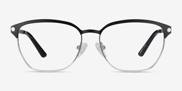 Berkeley Black MetalEyeglass Frames from EyeBuyDirect, Front View