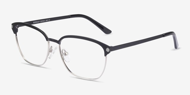 Berkeley Black MetalEyeglass Frames from EyeBuyDirect, Angle View