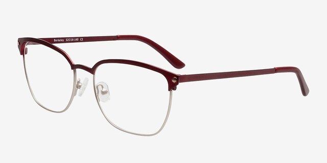 Berkeley Burgundy MetalEyeglass Frames from EyeBuyDirect, Angle View
