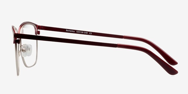 Berkeley Burgundy MetalEyeglass Frames from EyeBuyDirect, Side View