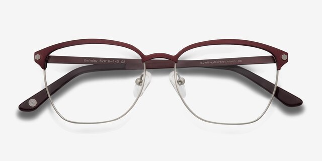 Berkeley Burgundy MetalEyeglass Frames from EyeBuyDirect, Closed View