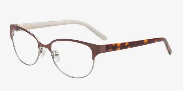 Sapphire Brown MetalEyeglass Frames from EyeBuyDirect, Angle View