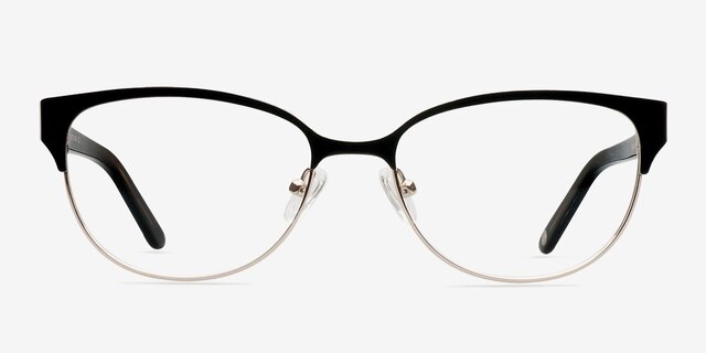 Sapphire Black MetalEyeglass Frames from EyeBuyDirect, Front View