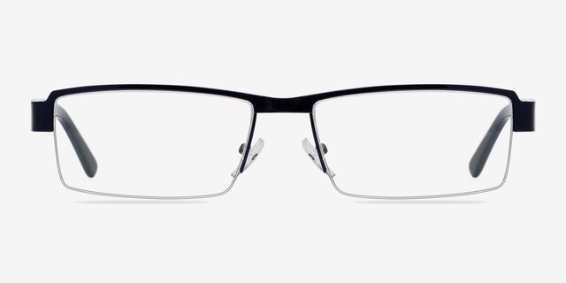 Bridge Navy MetalEyeglass Frames from EyeBuyDirect, Front View