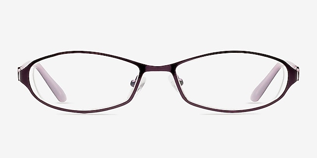 Wire Purple MetalEyeglass Frames from EyeBuyDirect, Front View