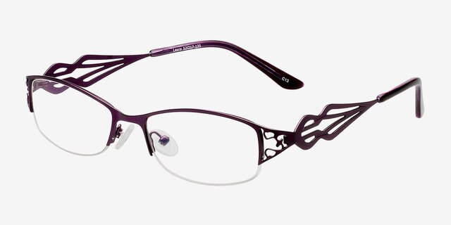 Laura Purple MetalEyeglass Frames from EyeBuyDirect, Angle View