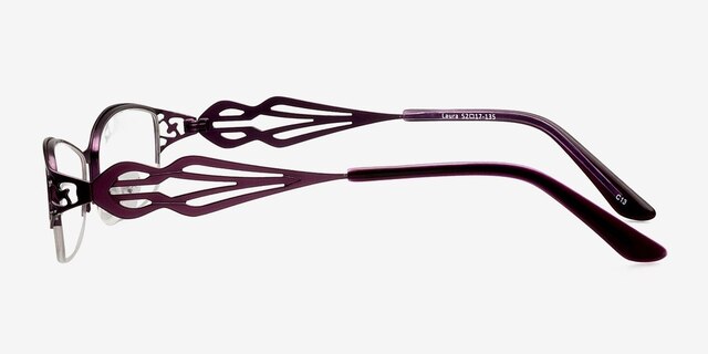 Laura Purple MetalEyeglass Frames from EyeBuyDirect, Side View