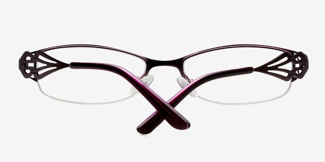 Laura Purple MetalEyeglass Frames from EyeBuyDirect, Closed View