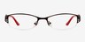 Laura Red MetalEyeglass Frames from EyeBuyDirect, Front View