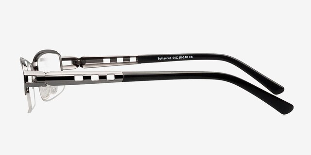 Buttercup Gunmetal MetalEyeglass Frames from EyeBuyDirect, Side View