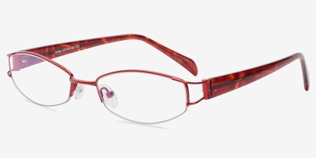 Strike Rouge MétalMontures de lunettes de vue d'EyeBuyDirect, Vue d'Angle