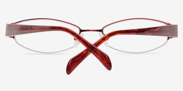 Strike Rouge MétalMontures de lunettes de vue d'EyeBuyDirect, Vue Rapprochée