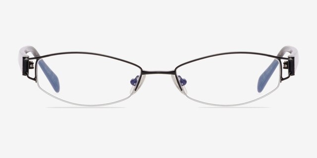 Strike Black MetalEyeglass Frames from EyeBuyDirect, Front View