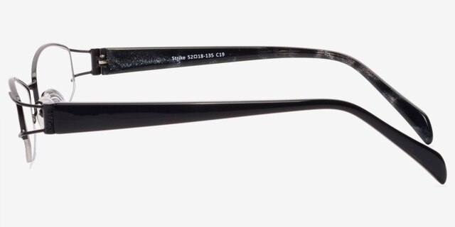 Strike Black MetalEyeglass Frames from EyeBuyDirect, Side View