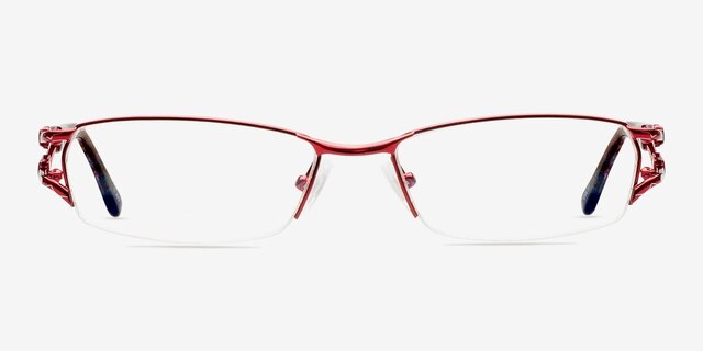 Goshia Red MetalEyeglass Frames from EyeBuyDirect, Front View