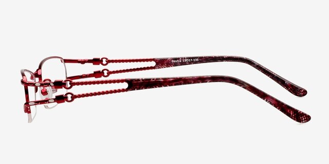 Goshia Red MetalEyeglass Frames from EyeBuyDirect, Side View