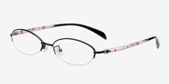Mayan Black MetalEyeglass Frames from EyeBuyDirect, Angle View