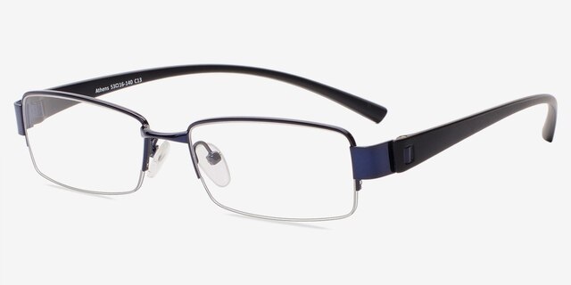 Athens Navy MetalEyeglass Frames from EyeBuyDirect, Angle View