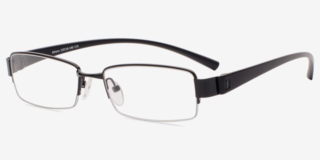 Athens Black MetalEyeglass Frames from EyeBuyDirect, Angle View
