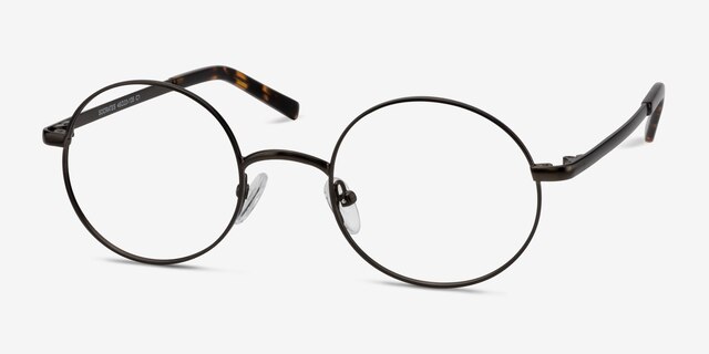 Socrates Gunmetal MetalEyeglass Frames from EyeBuyDirect, Angle View