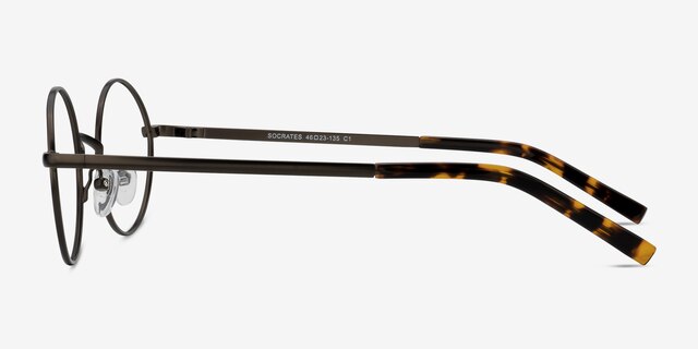 Socrates Gunmetal MetalEyeglass Frames from EyeBuyDirect, Side View