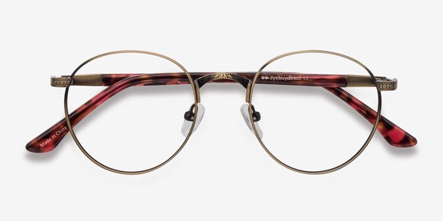 Fitzgerald Bronze MétalMontures de lunettes de vue d'EyeBuyDirect, Vue Rapprochée