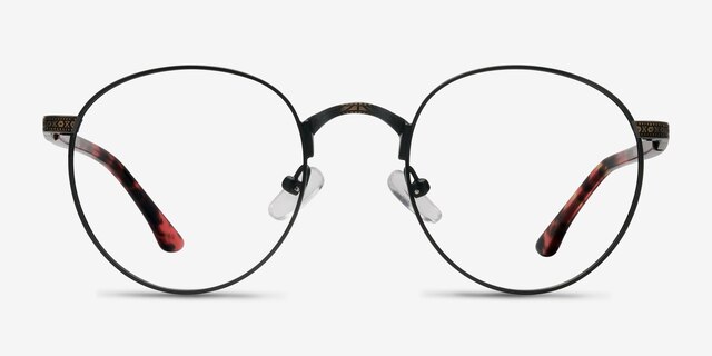 Fitzgerald Matte Black And Tortoise MetalEyeglass Frames from EyeBuyDirect, Front View